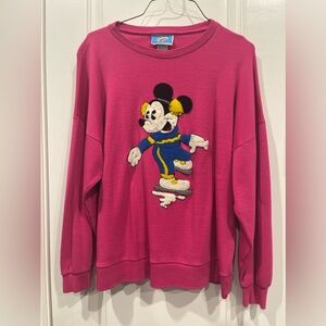 Vintage Mickey Mouse Ice Skating Sweatshirt - Comic Relief Brand (Size Small)